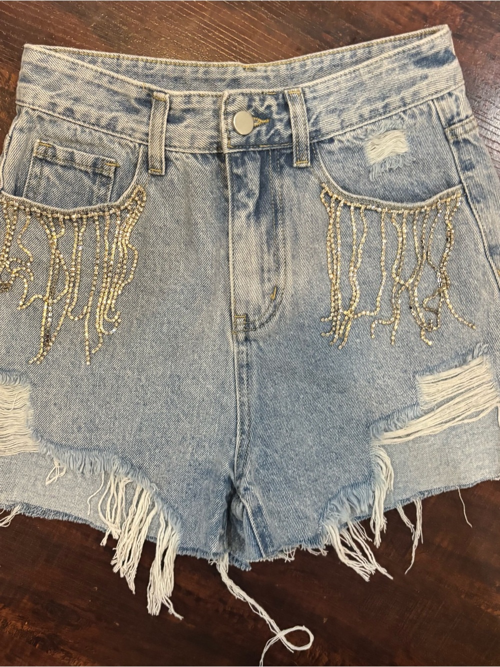 Cider rhinestone shorts xs